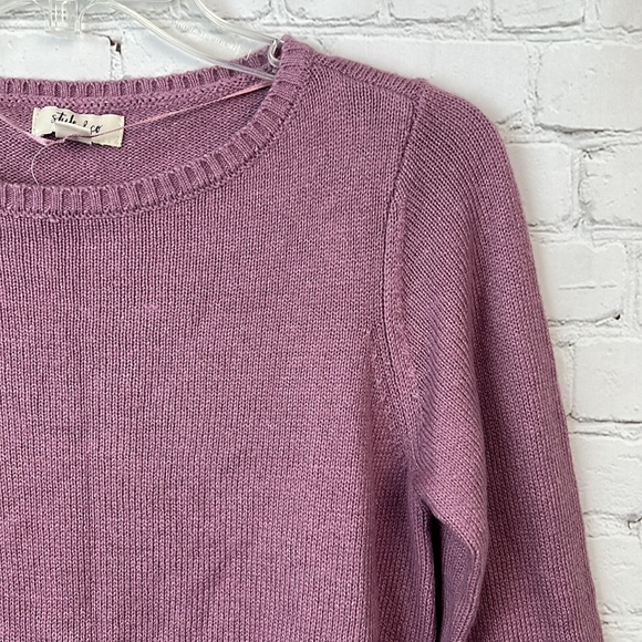 Style & Co Mauve Ruffle Trim Sweater Size XS - Picture 3 of 5